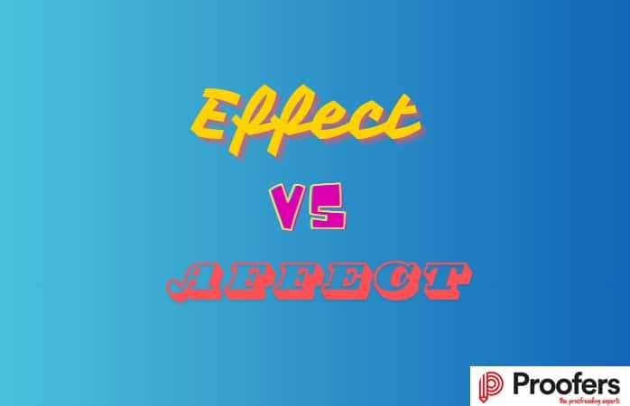 Banner featuring the words 'Effect vs Affect'