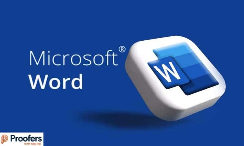 Banner featuring the words 'Microsoft Word' with a Word Logo on a white button.